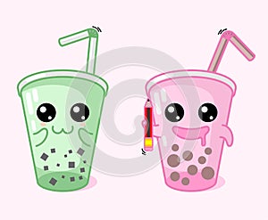 Vector cute cartoon mascot soft drink character