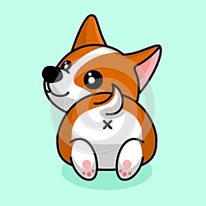 vector of a cute dog lying on its back