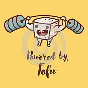 Vector cute funny tofu character.