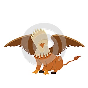 Vector cute hippogriff colorful isolated