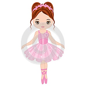 Vector Cute Little Ballerina Dancing