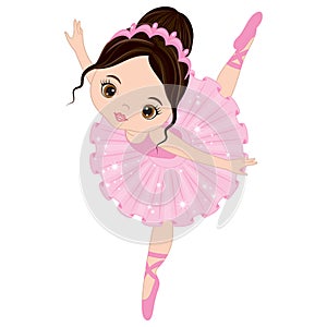 Vector Cute Little Ballerina Dancing