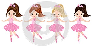 Vector Cute Little Ballerinas