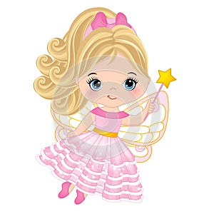 Vector Cute Little Fairy with Magic Wand