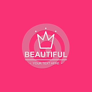 vector cute princess crown symbol