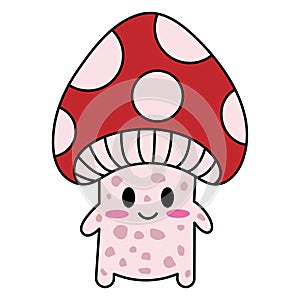 vector cute red mushroom character