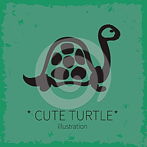 Vector cute turtle illustration.