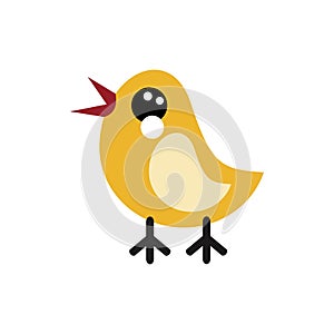 Vector cute yellow chick easy logo