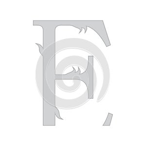 Vector cutted letter.Art font.