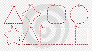 Vector cutting lines icon set. Geometric shapes.