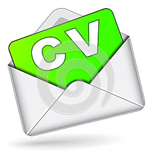 Vector cv by mail icon