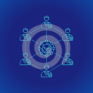 Blockchain distributed ledger technology illustration