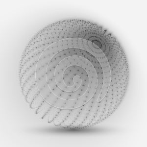 Vector cyber sphere. Grayscale big data sphere with binary numbers strings. Information code structure representation