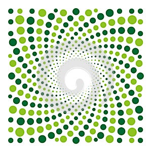 Vector cyclic optical illusion with dots background