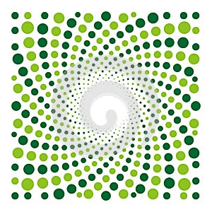 Vector cyclic optical illusion with dots background
