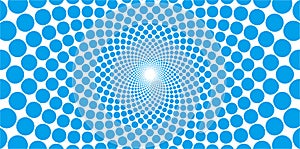 Vector cyclic optical illusion with dots background