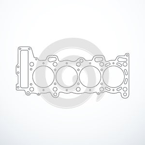 Vector cylinder head gasket isolated