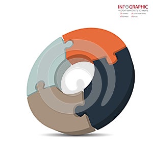 Vector 3D abstract element infographics 4 option. Design for bus