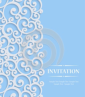  tridimensional azul antiguo invitación ondulado patrón 