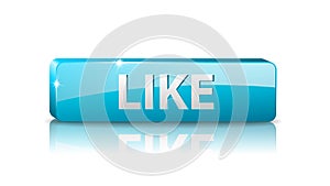 Vector 3D blue web button like