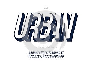 Vector 3d bold urban alphabet modern typography photo
