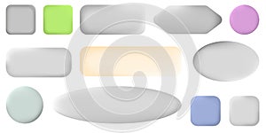 Vector 3d button set with gradient Isolated elements for your design