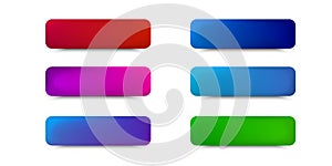 Vector 3d button set with gradient Isolated elements for your design