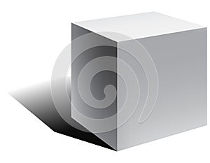 Vector 3d cube with shadow.