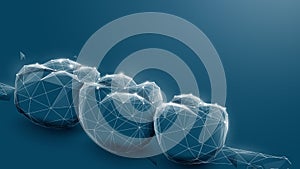 Vector 3d Human Teeth Closeup. Teeth for Medical and Healthy. Low Poly Wireframe. Vector Illustration