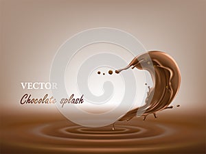 Realistic chocolate splash vector illustration