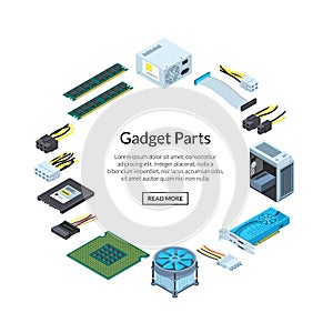 Vector isometric electronic devices illustration
