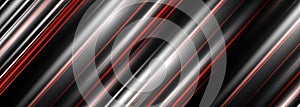 Vector 3D red, black and white stripes wide abstract background.