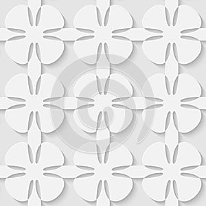 Vector 3d seamless flower abstract pattern