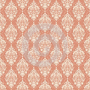 Vector damask seamless pattern background.