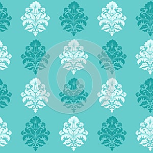 Vector damask seamless pattern background.