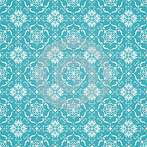 Vector damask seamless pattern background.