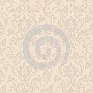 Vector damask seamless pattern background. Classical luxury old fashioned damask ornament, royal victorian seamless