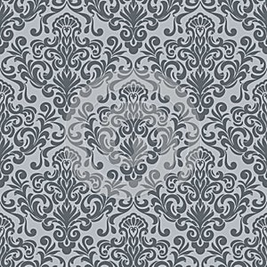 Vector damask seamless pattern background. Classical luxury old fashioned damask ornament, royal victorian seamless