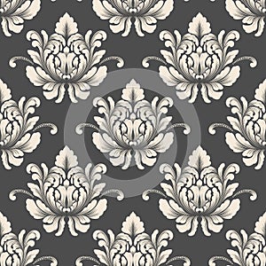 Vector damask seamless pattern background. Classical luxury old fashioned damask ornament, royal victorian seamless