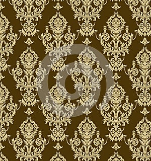 Vector damask seamless pattern background. Classical luxury old fashioned damask ornament, royal victorian seamless texture for