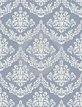 Vector damask seamless pattern background.