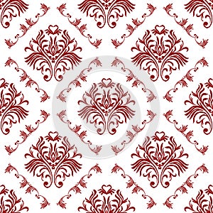 Vector damask seamless pattern background. Elegant luxury texture for wallpapers, backgrounds and page fill.