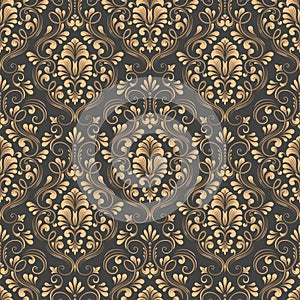 Vector damask seamless pattern background. Elegant luxury texture for wallpapers, backgrounds and page fill.