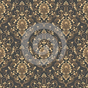 Vector damask seamless pattern background. Elegant luxury texture for wallpapers, backgrounds and page fill.