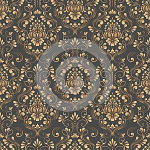 Vector damask seamless pattern background. Elegant luxury texture for wallpapers, backgrounds and page fill.