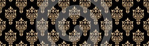 Vector damask seamless pattern background. Elegant luxury texture for wallpapers, backgrounds and page fill