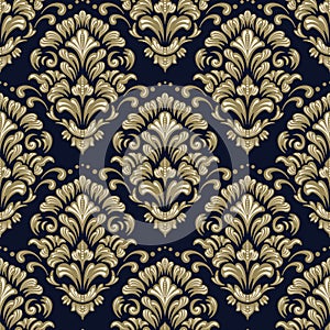 Vector damask seamless pattern background. Elegant luxury texture for wallpapers, backgrounds and page fill.