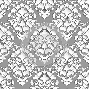 Vector damask seamless pattern background. Elegant luxury texture for wallpapers, backgrounds and page fill.