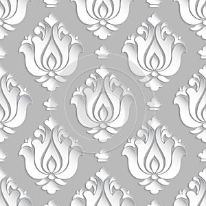 Vector damask seamless pattern background. Elegant luxury texture for wallpapers, backgrounds and page fill.