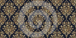 Vector damask seamless pattern background. Elegant luxury texture for wallpapers, backgrounds and page fill. Floral
